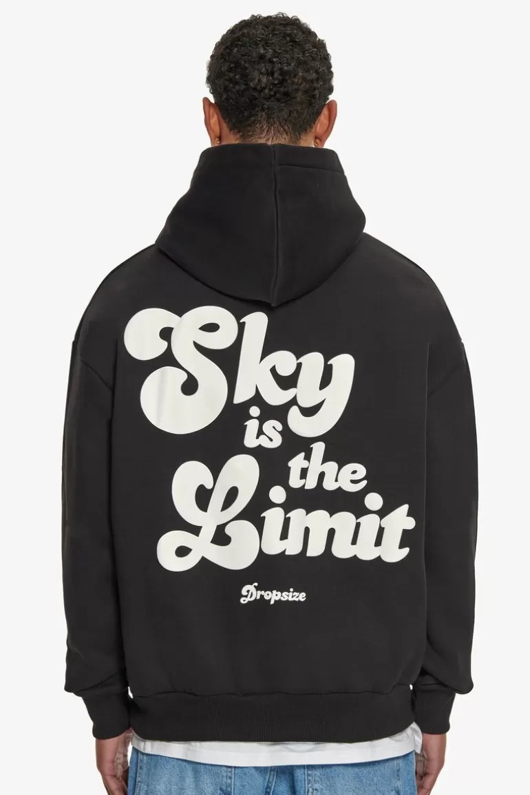 Best Sale Dropsize Heavy Oversize Sky Is The Limit Hoodie Black