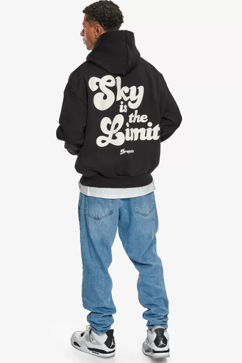 Best Sale Dropsize Heavy Oversize Sky Is The Limit Hoodie Black
