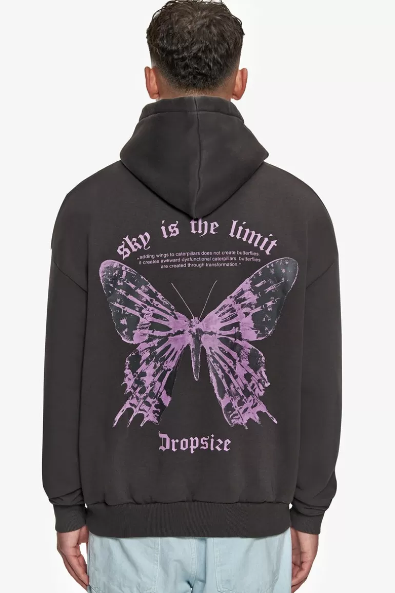Flash Sale Dropsize Heavy Oversize Sky Is The Limit Hoodie Washed Black