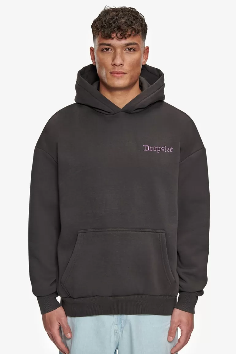 Flash Sale Dropsize Heavy Oversize Sky Is The Limit Hoodie Washed Black
