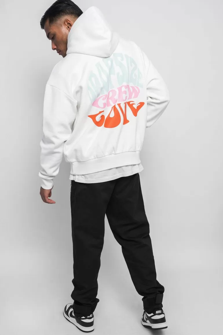 Cheap Dropsize Heavy Oversize V2 ''Crew Love'' Hoodie Cream White