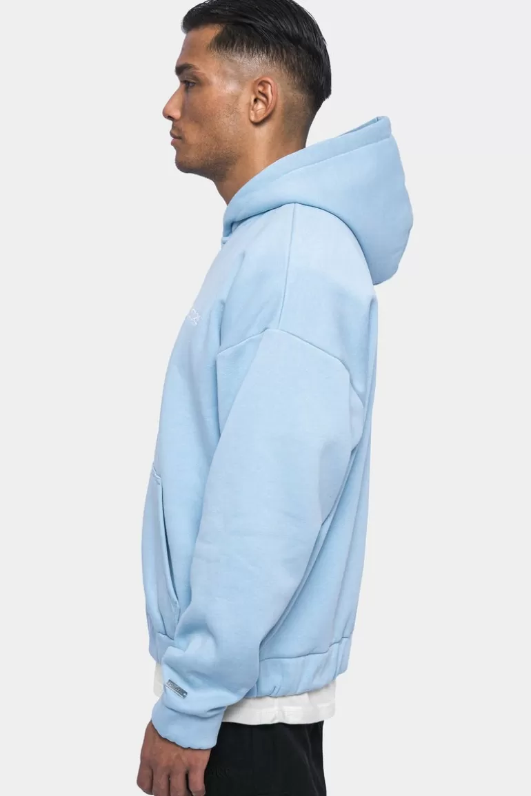 Sale Dropsize Super Heavy Oversize Blank Zip Hoodie Baby Blue
