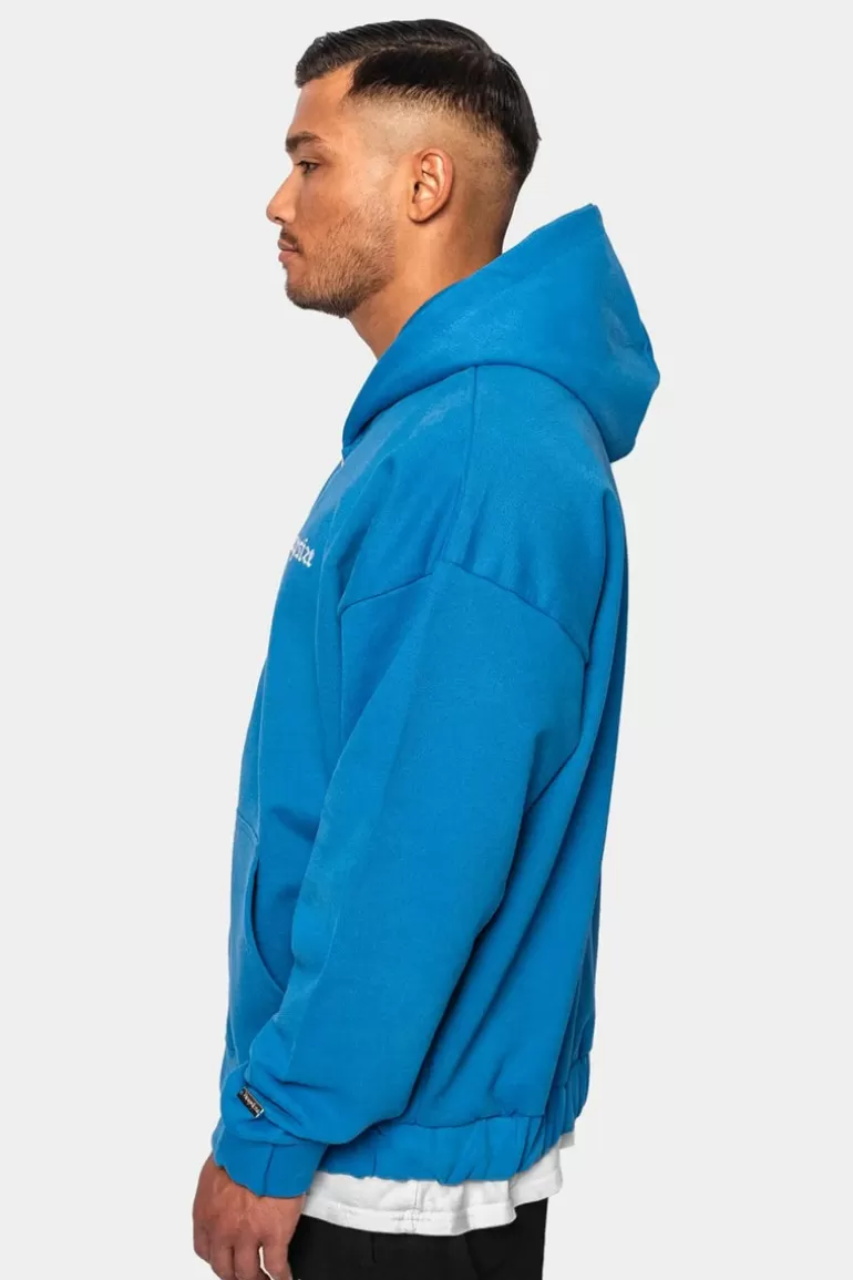 Clearance Dropsize Super Heavy Oversize Blank Zip Hoodie Royal Blue