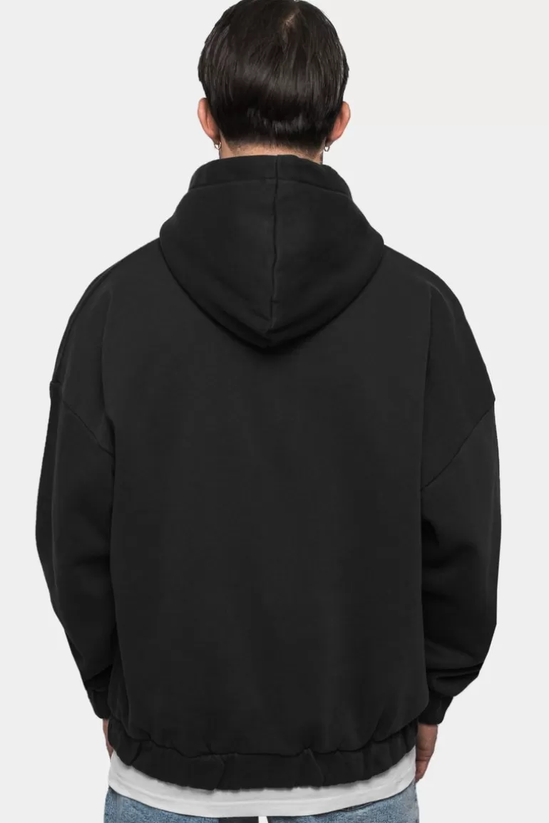 Shop Dropsize Super Heavy Oversize Blank Zip Hoodie Washed Black