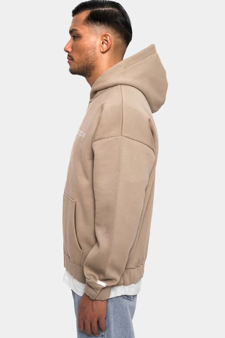 Cheap Dropsize Super Heavy Oversize Blank Zip Hoodie Weathered Teak