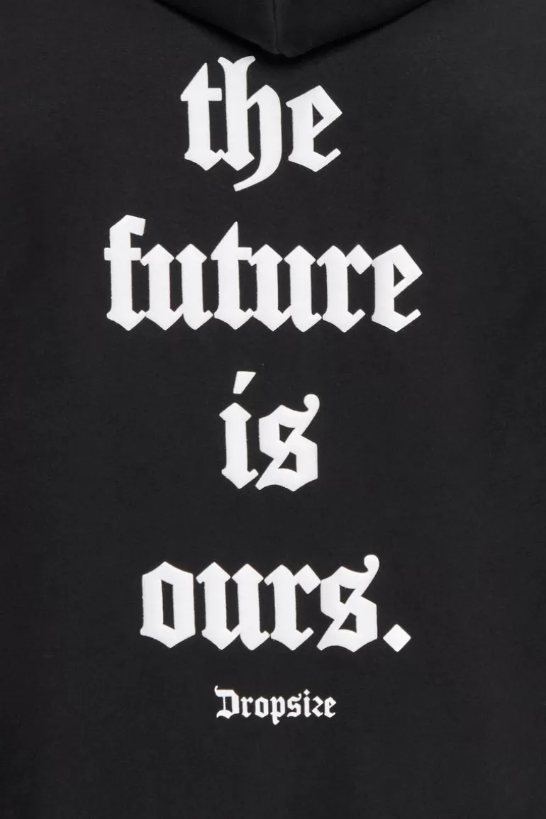 New Dropsize Super Heavy Oversize Future Is Ours Hoodie Black