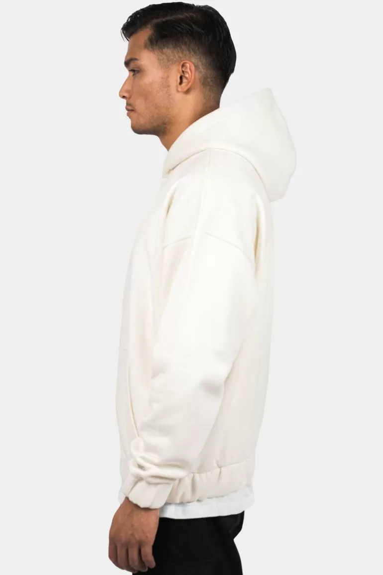 Flash Sale Dropsize Super Heavy Oversize Hd Print Zip Hoodie Cream White