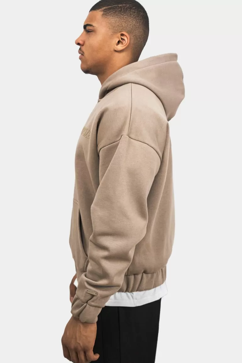 Clearance Dropsize Super Heavy Oversize Hd Print Zip Hoodie Silver Mink