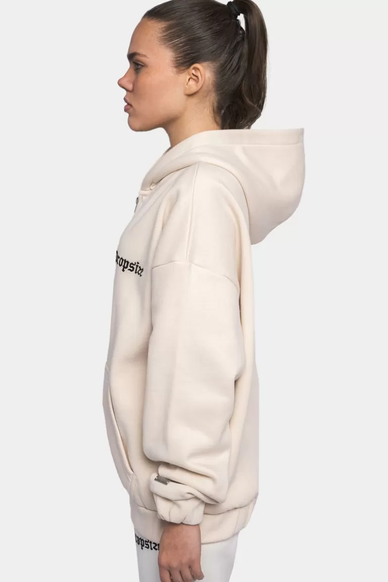 Store Dropsize Super Heavy Oversize Logo Zip Hoodie Coconut Milk
