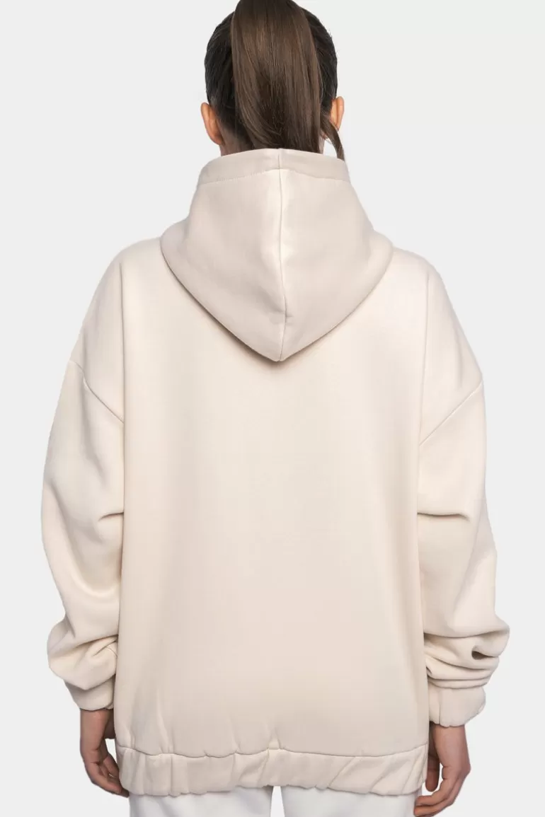 Store Dropsize Super Heavy Oversize Logo Zip Hoodie Coconut Milk