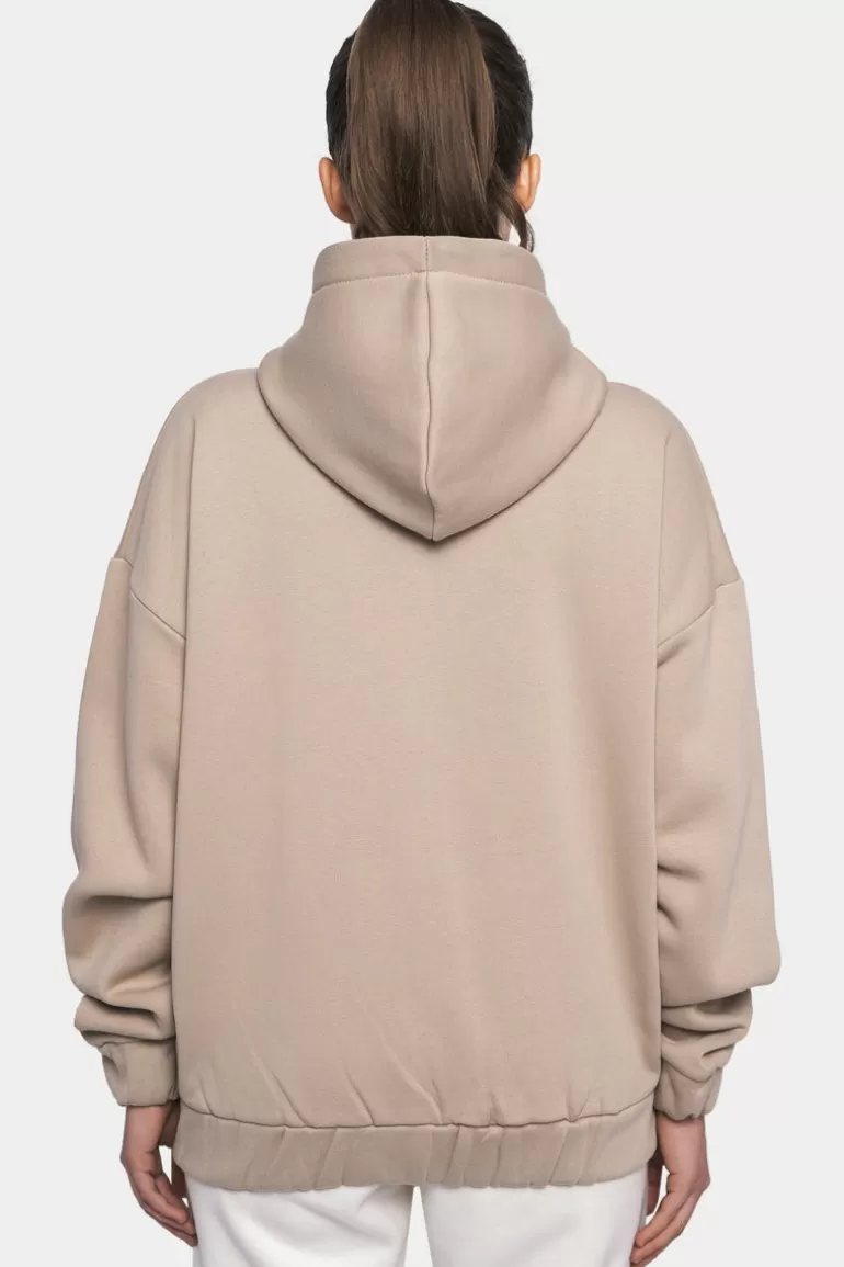 Shop Dropsize Super Heavy Oversize Logo Zip Hoodie Light Brown