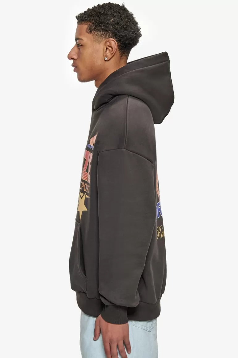 Cheap Dropsize Super Heavy Oversize Racing Department Hoodie Washed Black