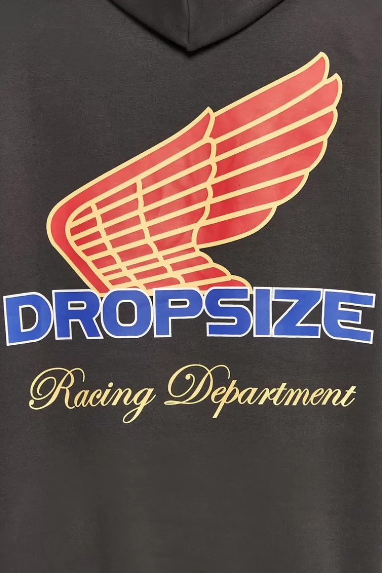 Cheap Dropsize Super Heavy Oversize Racing Department Hoodie Washed Black
