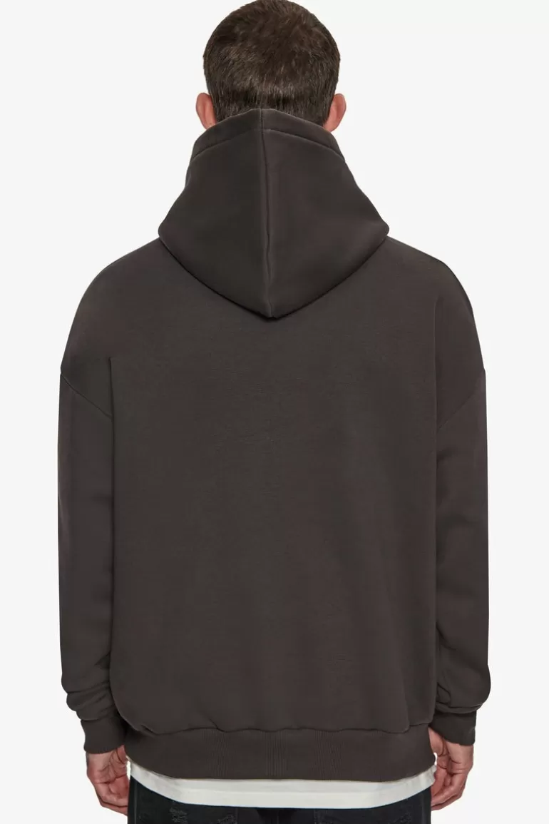 Discount Dropsize Super Heavy Oversize V2 Middle Embo Hoodie Washed Black / White