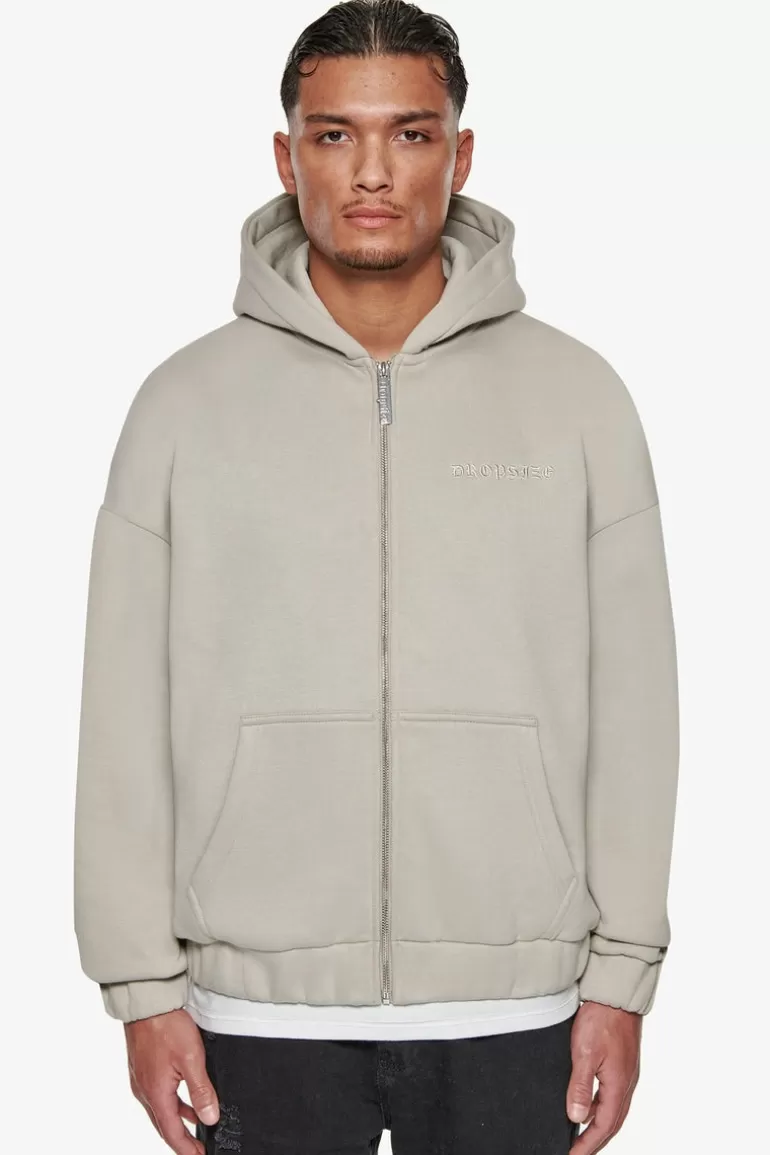 Store Dropsize Super Heavy Oversize Work Smart Zip-Hoodie Pumice Stone