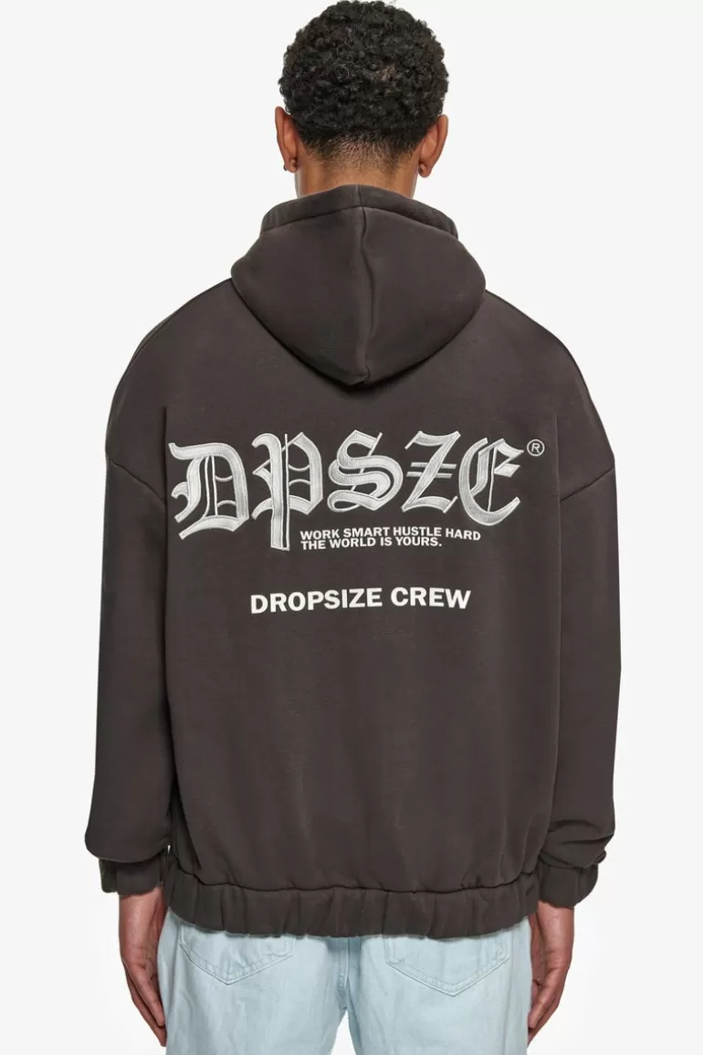Shop Dropsize Super Heavy Oversize Work Smart Zip-Hoodie Washed Black